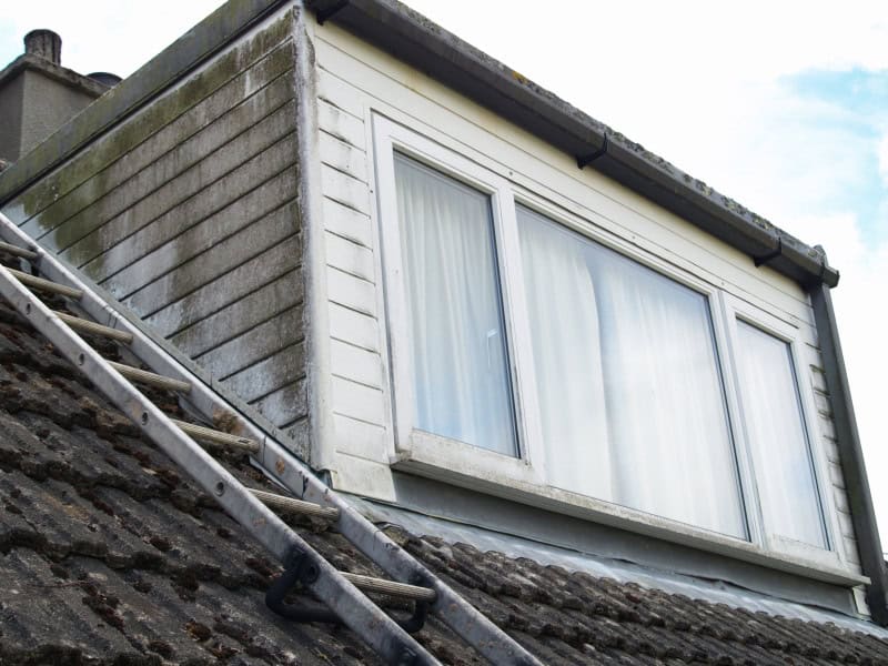 Building cladding before long-reach professional cleaning in Huntington WS12