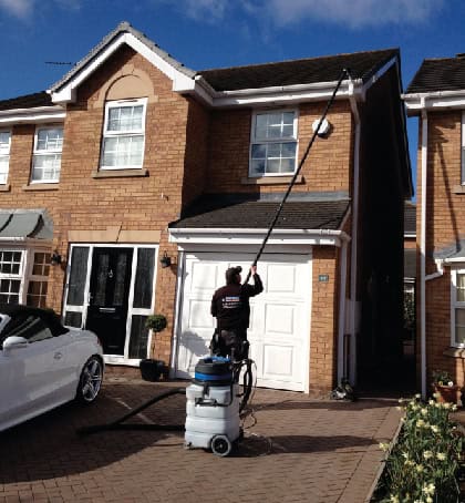 Blocked gutters full of debris needing clearance in Chase Terrace WS7