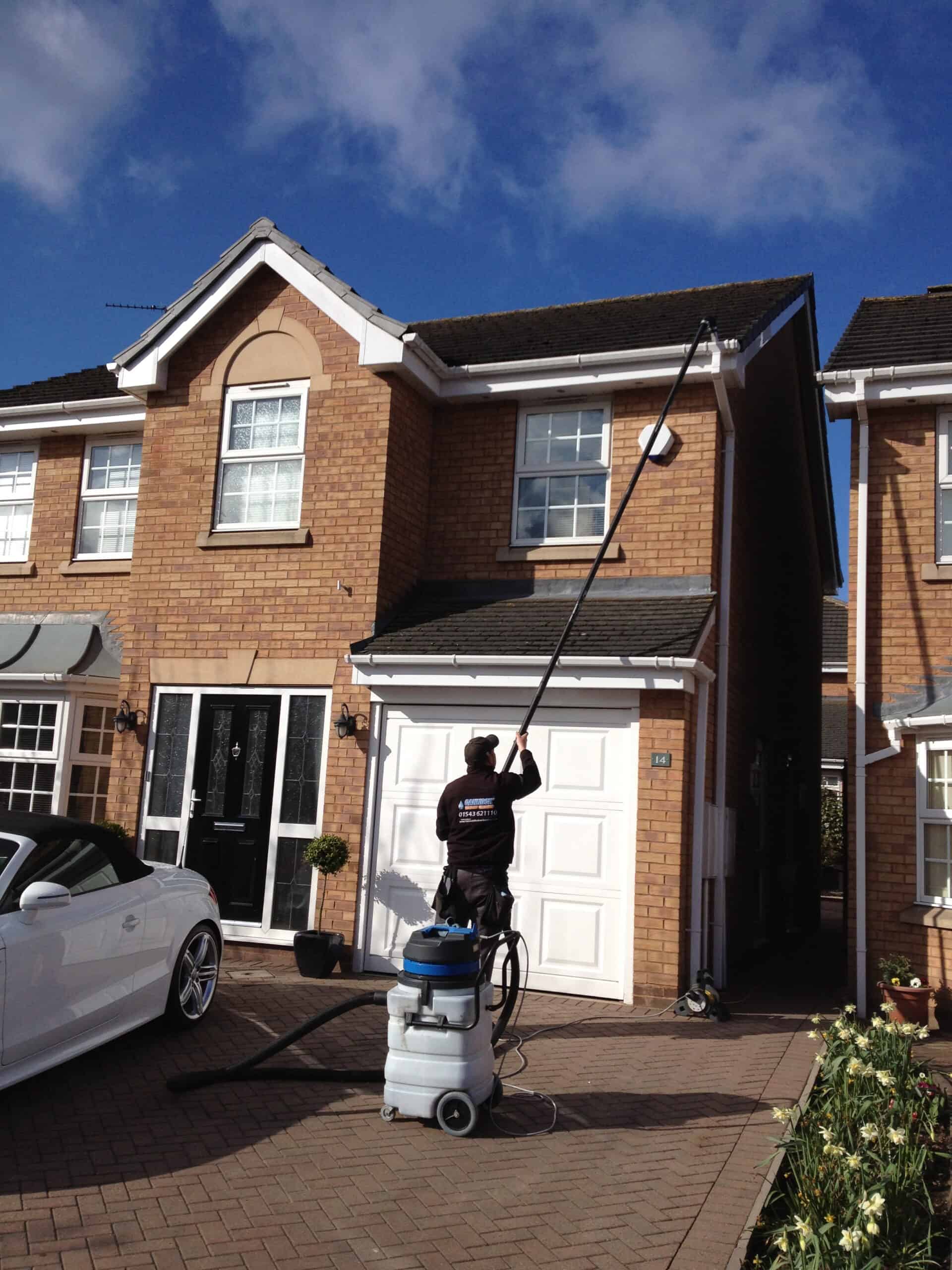 Gutters before professional gutter vac clearance in Great Wyrley WS6