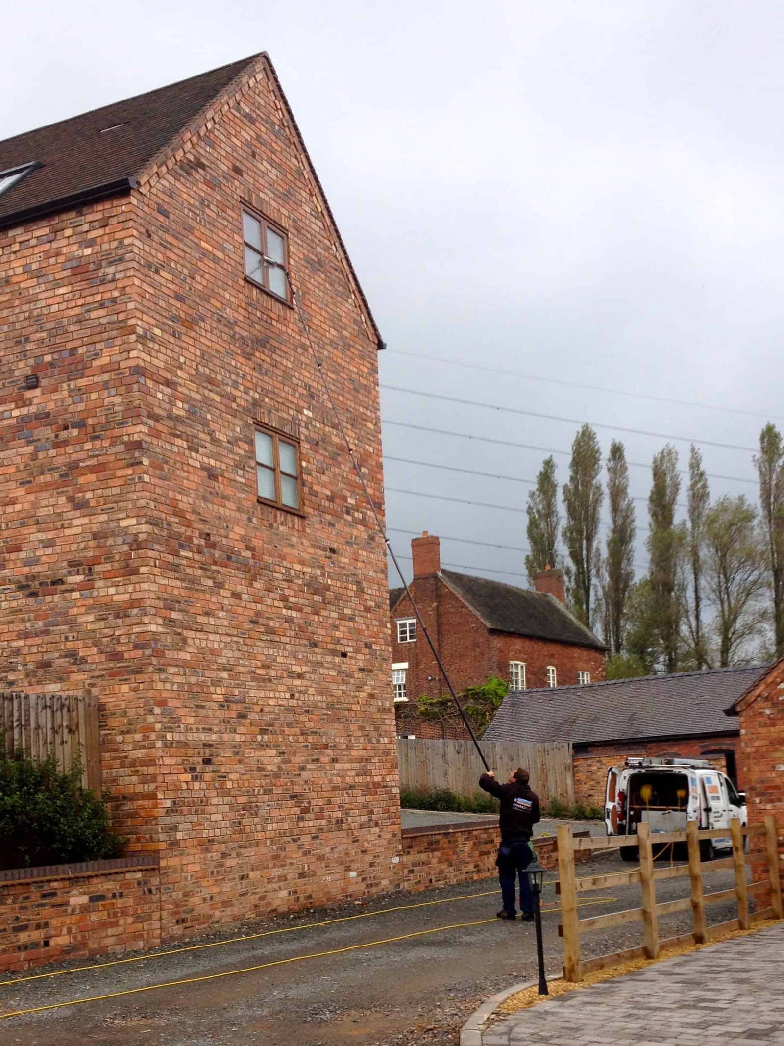 Windows before reach and wash cleaning in Great Wyrley WS6