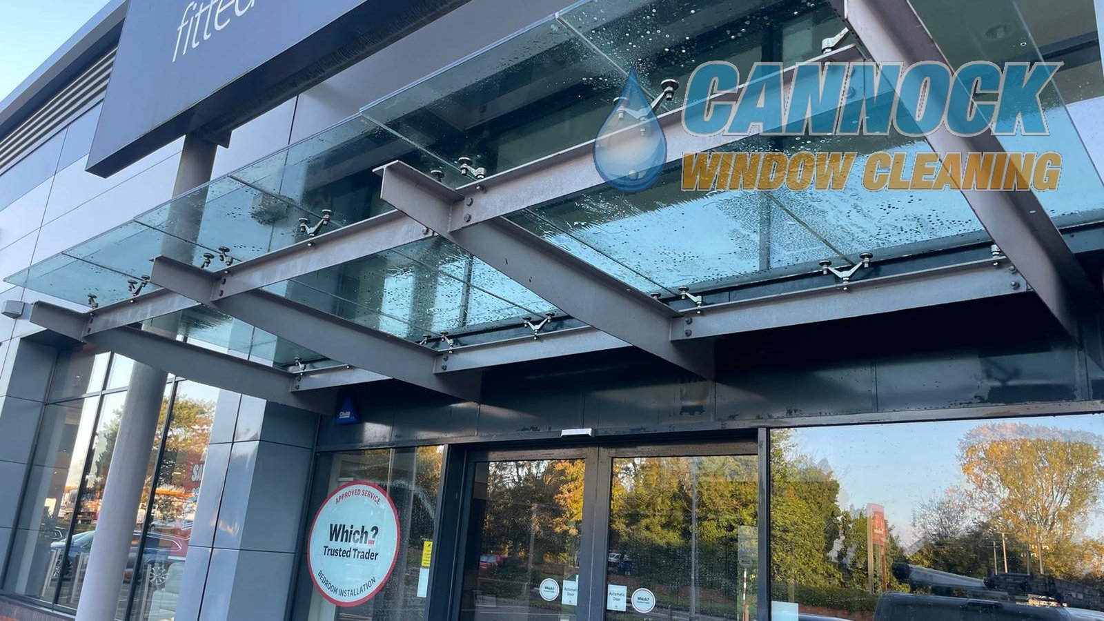 Commercial window cleaning in Cannock, after the clean