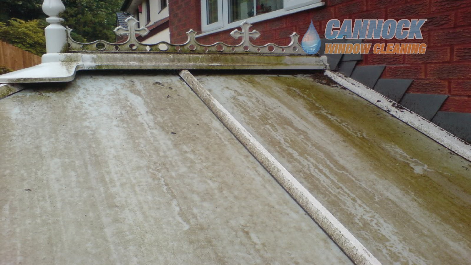 Conservatory roof cleaning in Cannock, before the clean