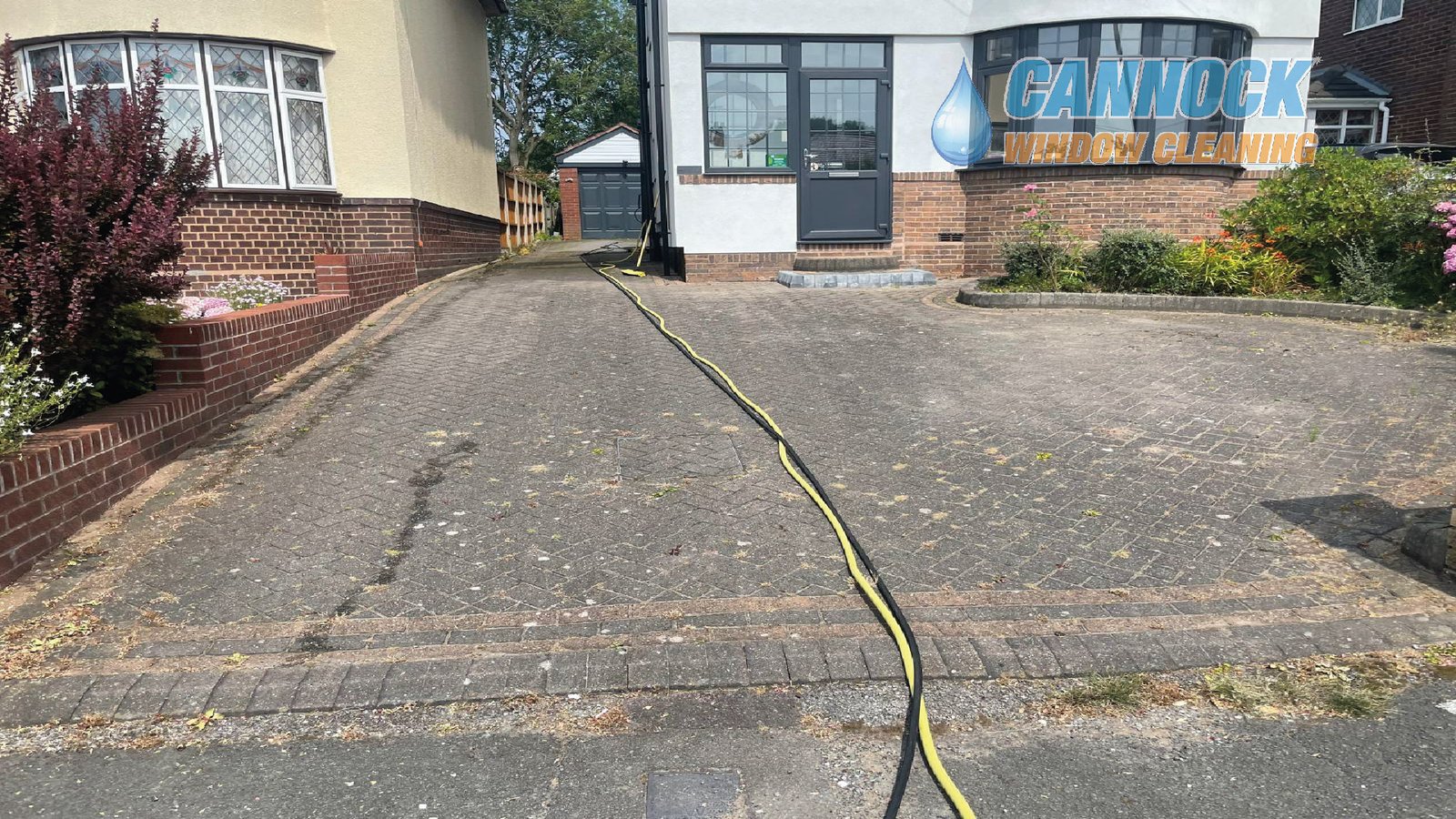 Driveway cleaning in Cannock, before the deep clean