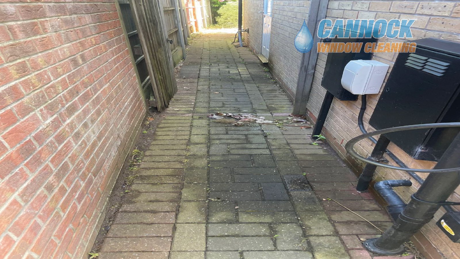 Patio cleaning in Cannock, before pressure washing