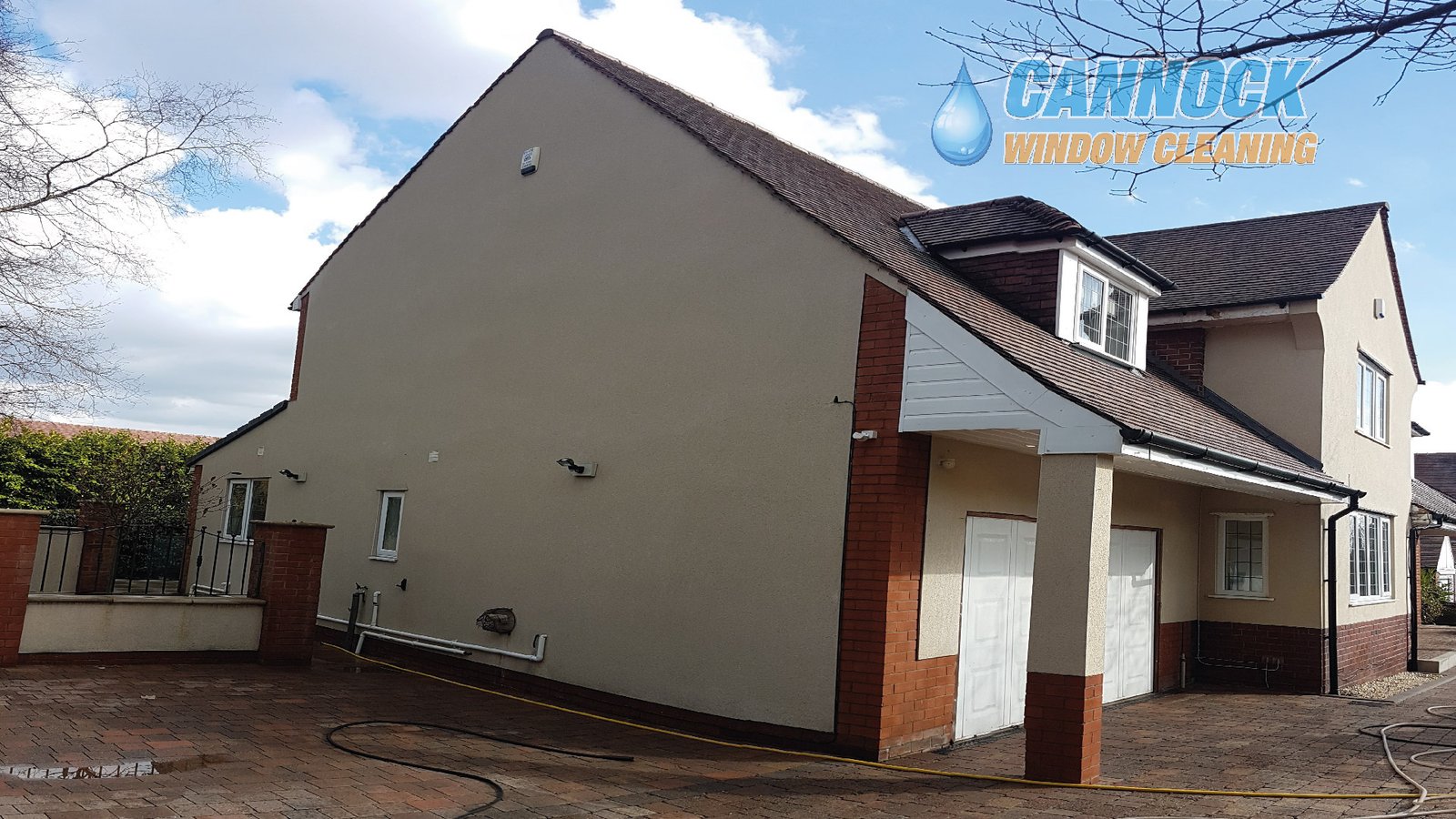 Render cleaning in Cannock, after: render restored by soft-wash