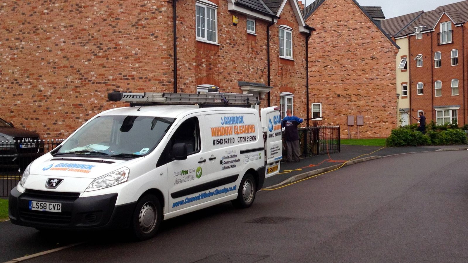 Cannock Window Cleaning van parked on a residential street