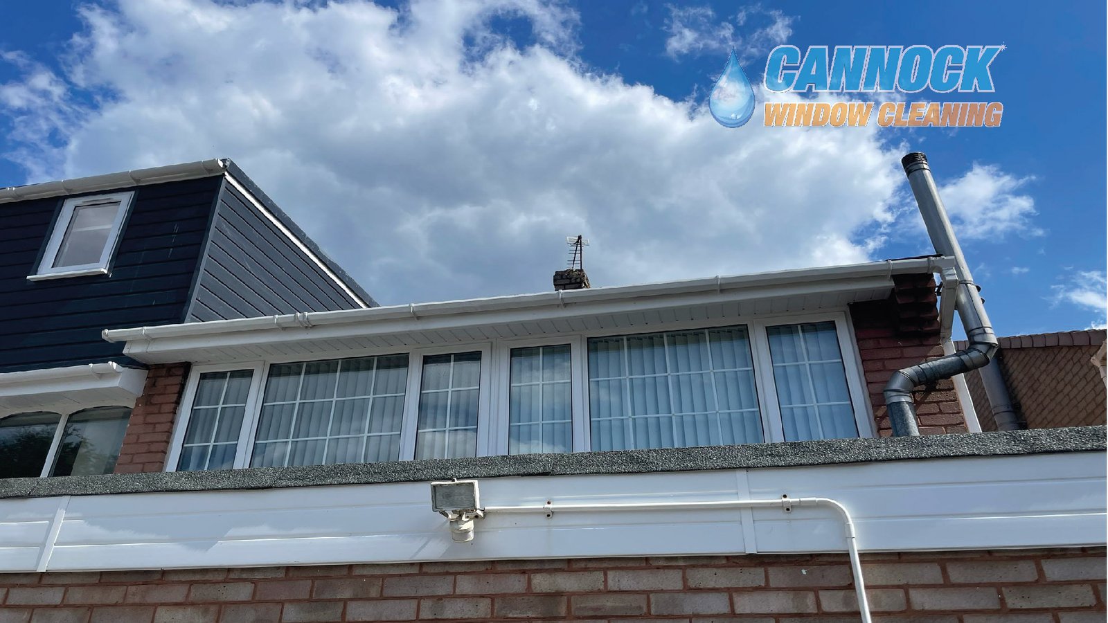 Spotless white soffits after fascia and soffit cleaning