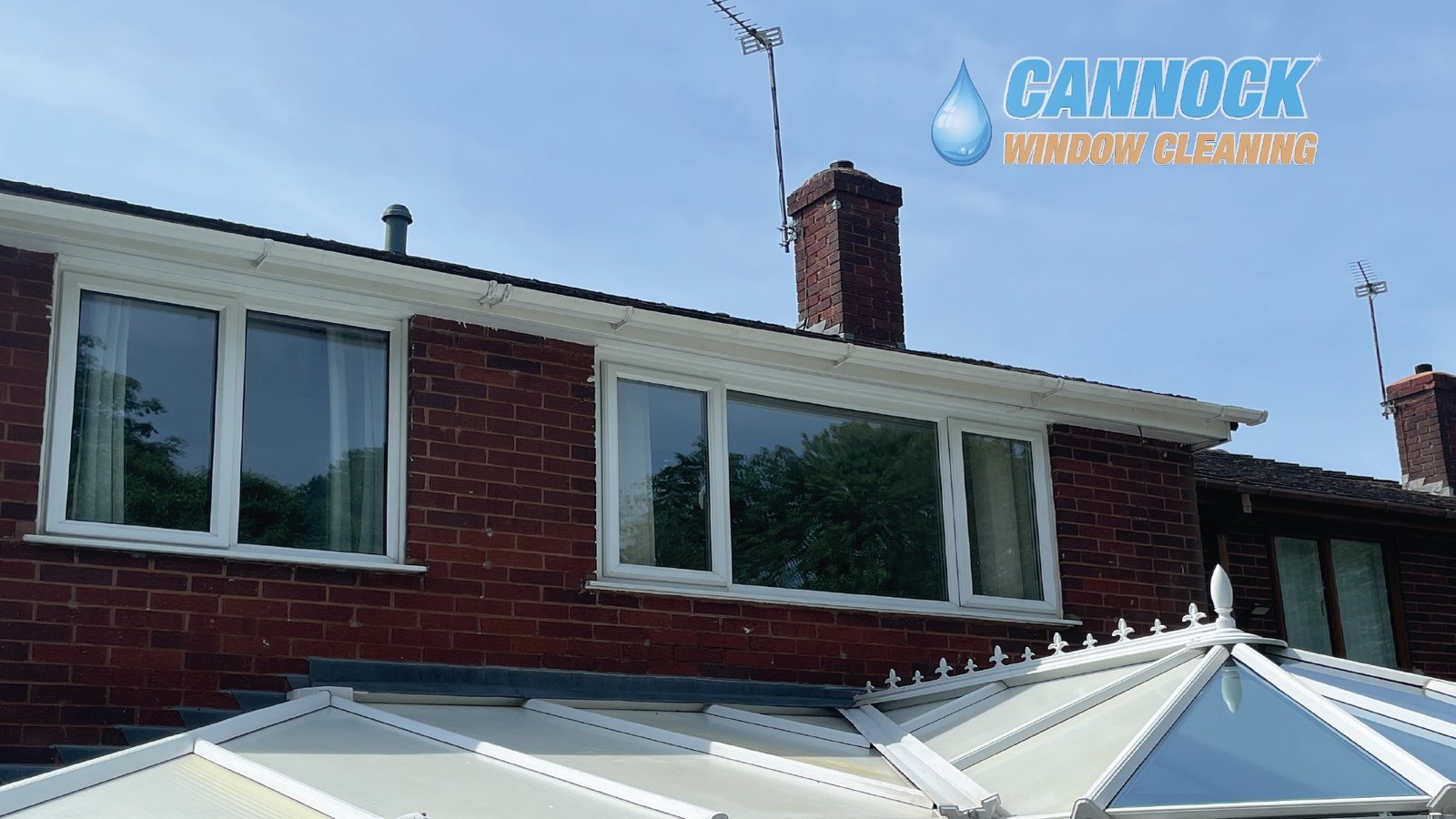 Cleared guttering and clean fascia after fascia and gutter cleaning