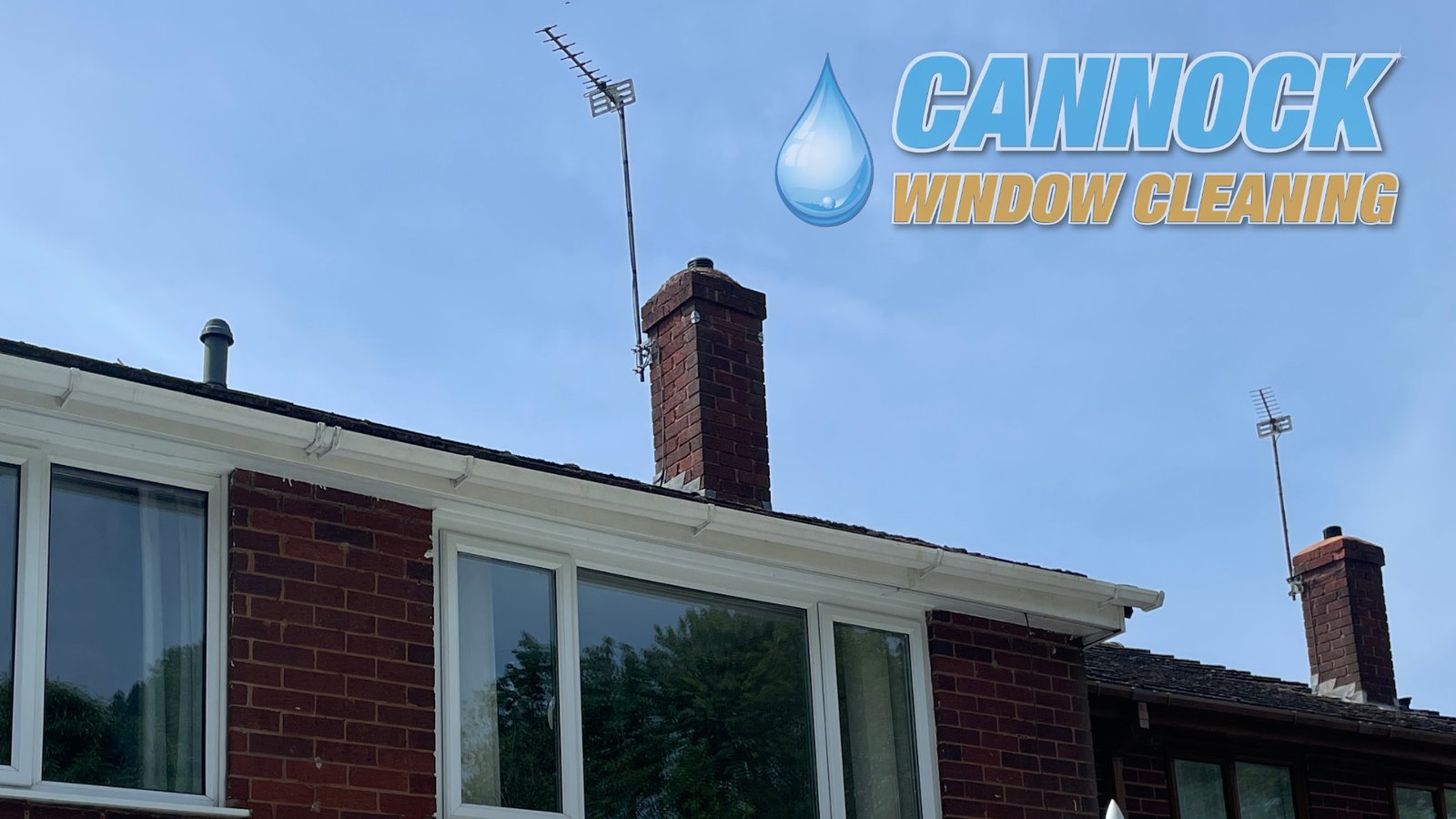 The same fascia boards and soffits back to white after cleaning