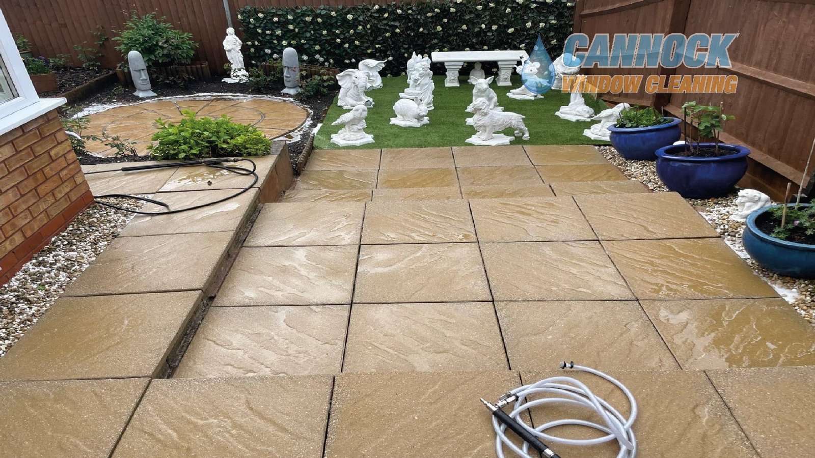 The same slab patio clean and golden again