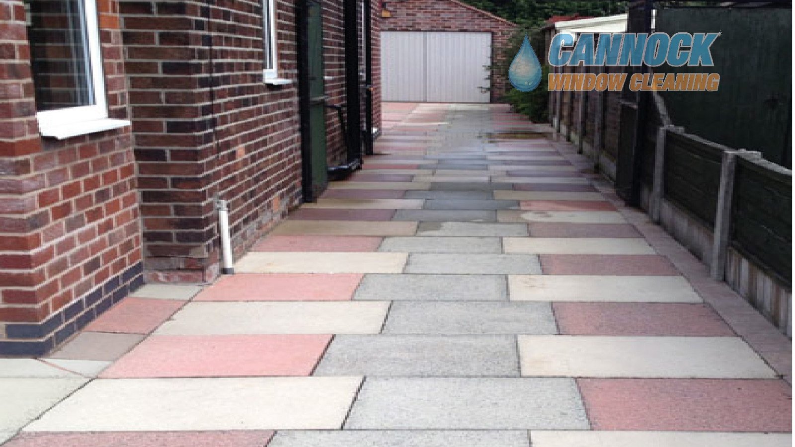 The same path with its red and grey slabs bright again