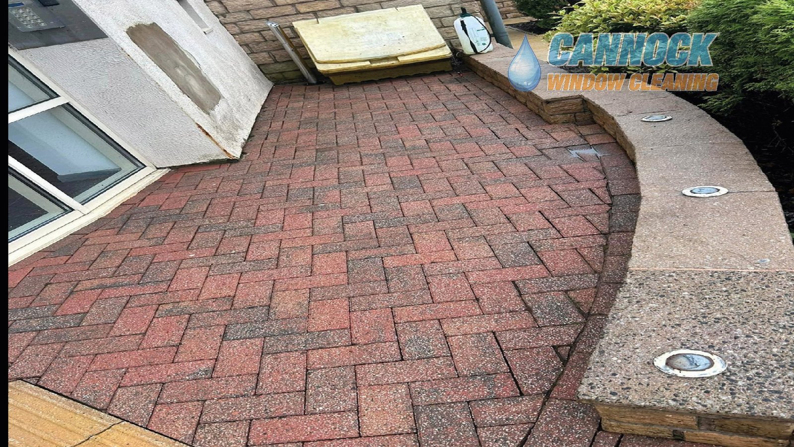 The same herringbone patio red again after cleaning